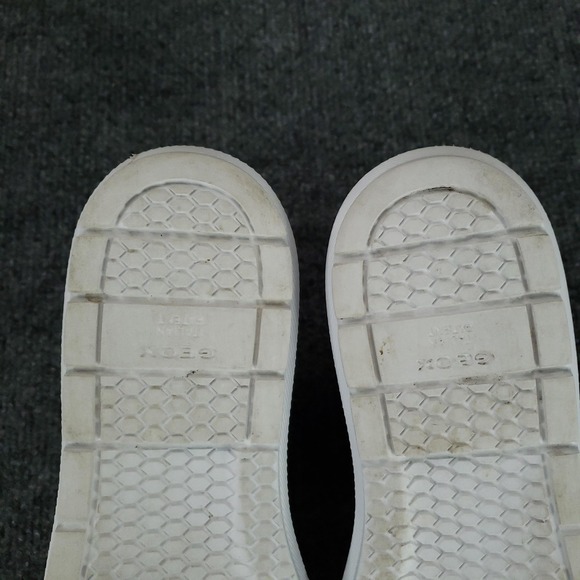 Geox Respira Shoes Womens Size 10 Beige Blue Suede Leather Platform‎ Brogue - Picture 9 of 15